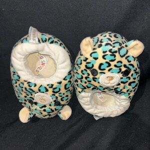 Squishmallows Leopard Plush kids Slippers EUC